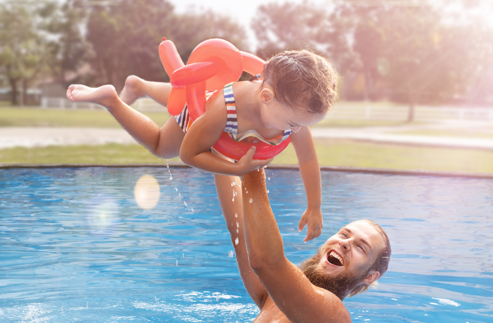 Piscina aquecida com coletor solar